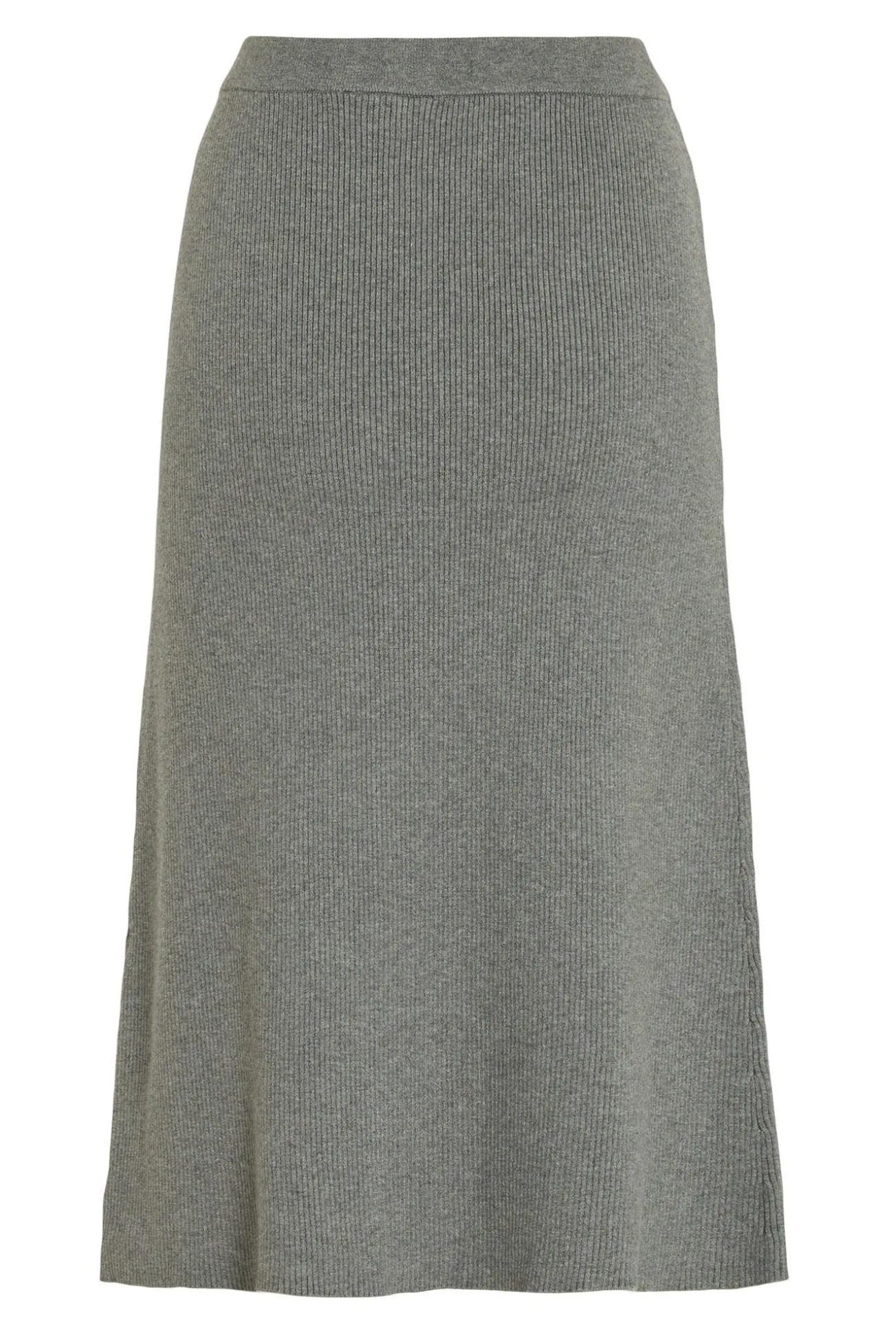 Falda de punto canalé midi