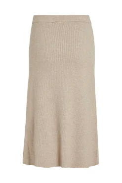 Falda de punto canalé midi