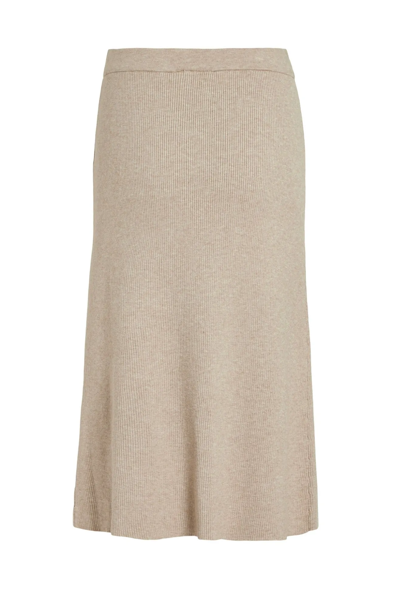 Falda de punto canalé midi