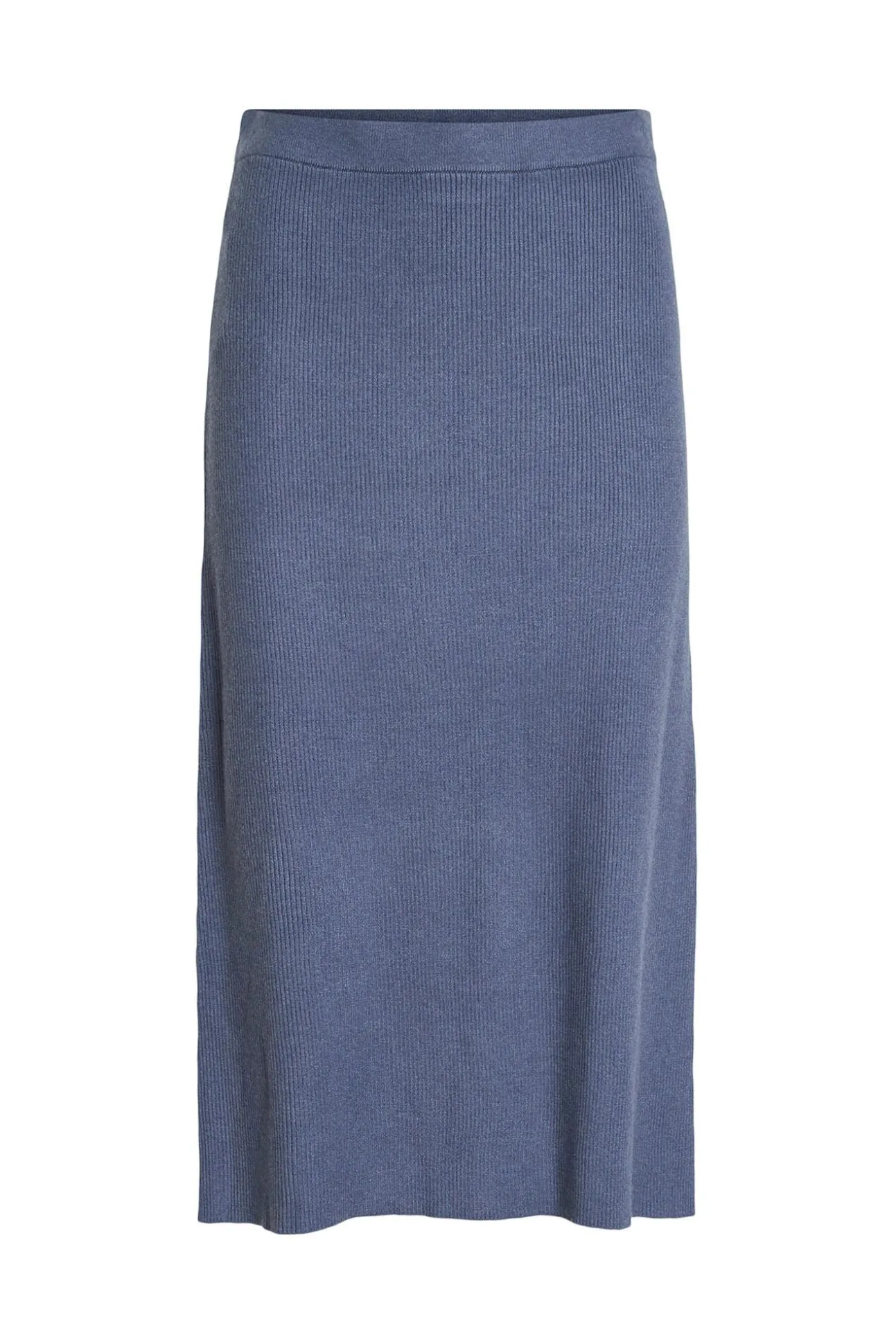 Falda de punto canalé midi