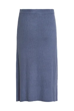 Falda de punto canalé midi