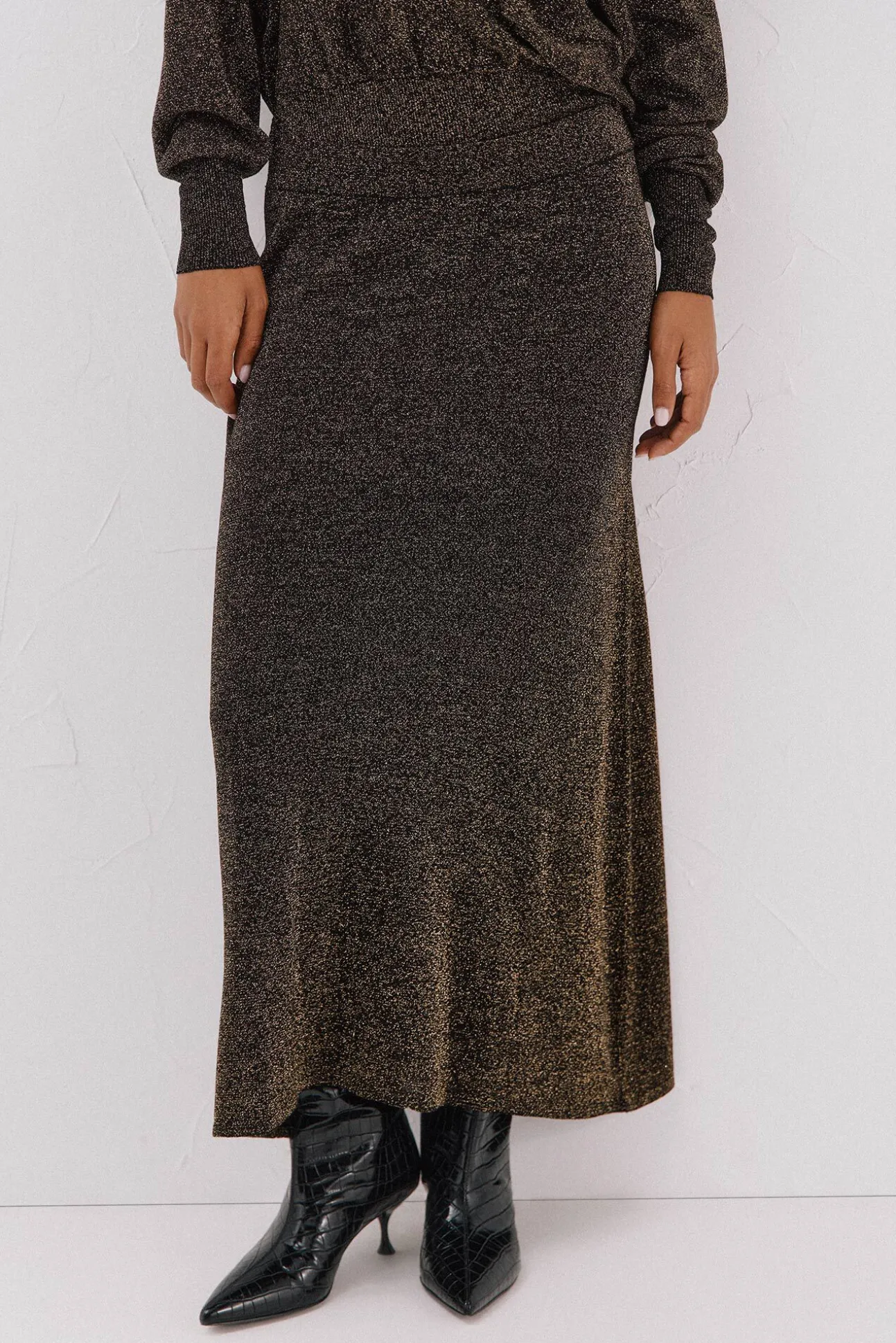 Falda de punto con lurex