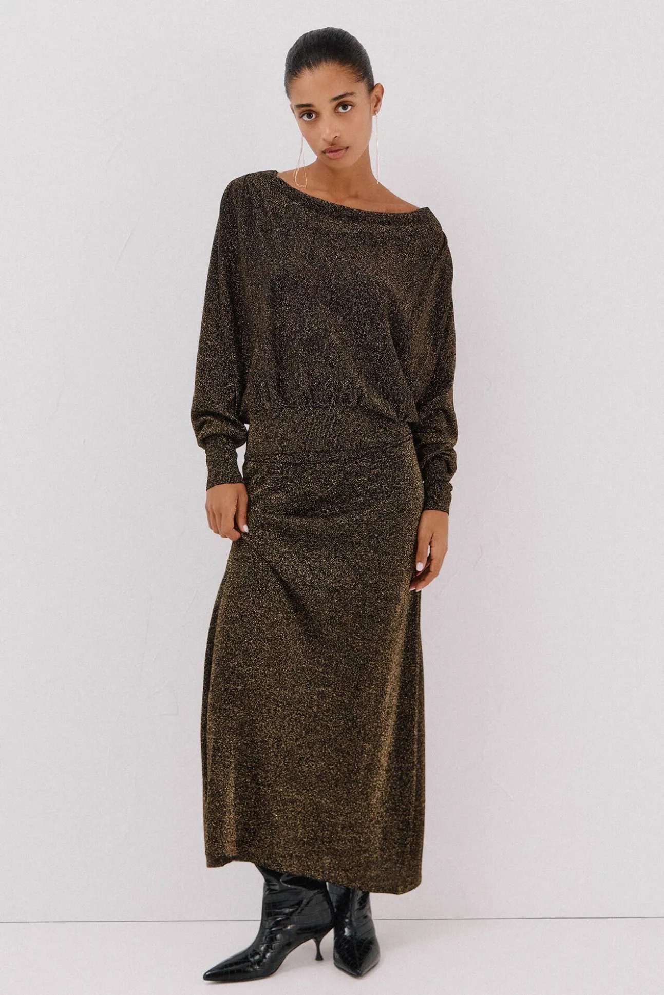 Falda de punto con lurex