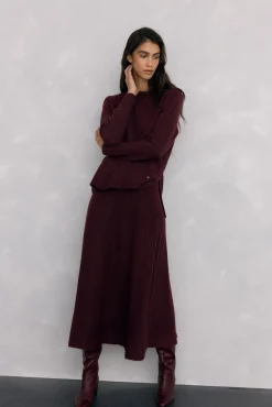 Falda de punto jaspeada