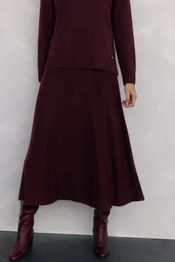 Falda de punto jaspeada