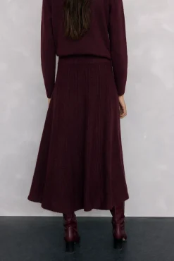 Falda de punto jaspeada