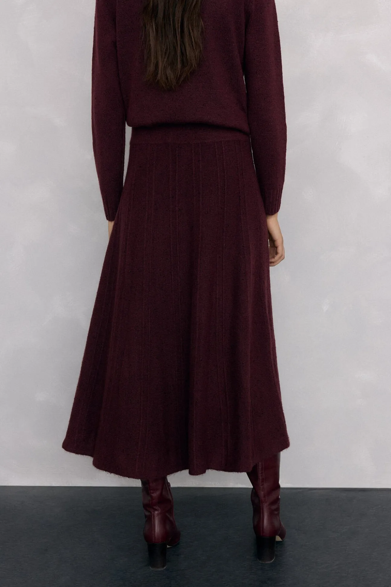 Falda de punto jaspeada