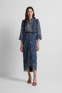 Falda drapeada estampado