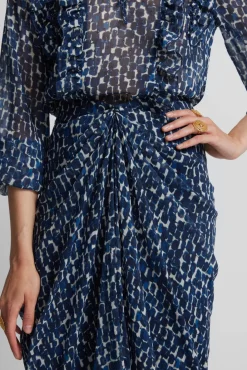 Falda drapeada estampado