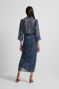 Falda drapeada estampado