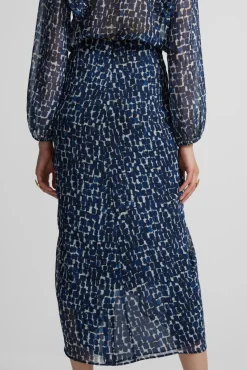 Falda drapeada estampado