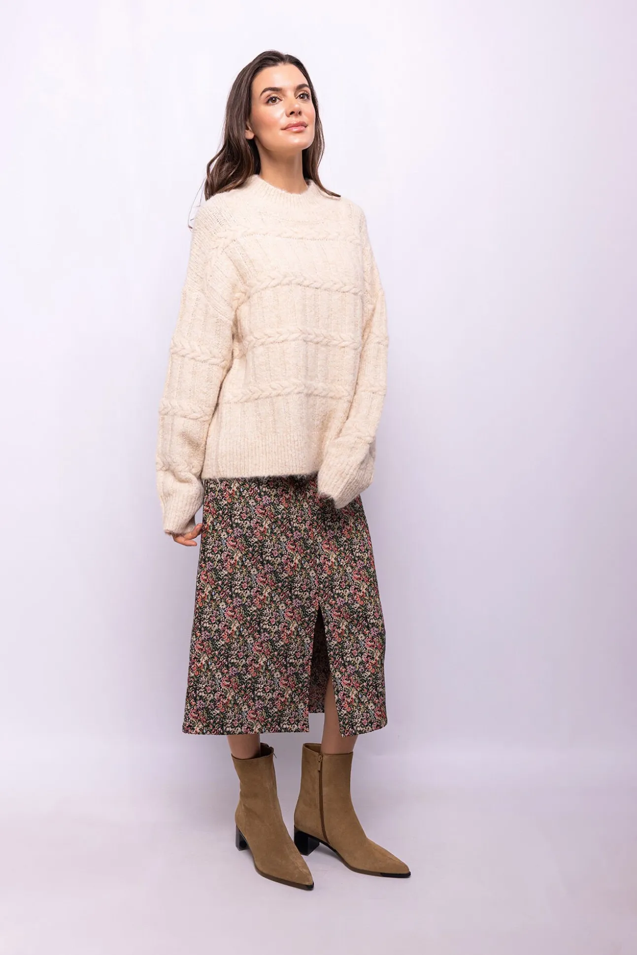 Falda estampada jacquard