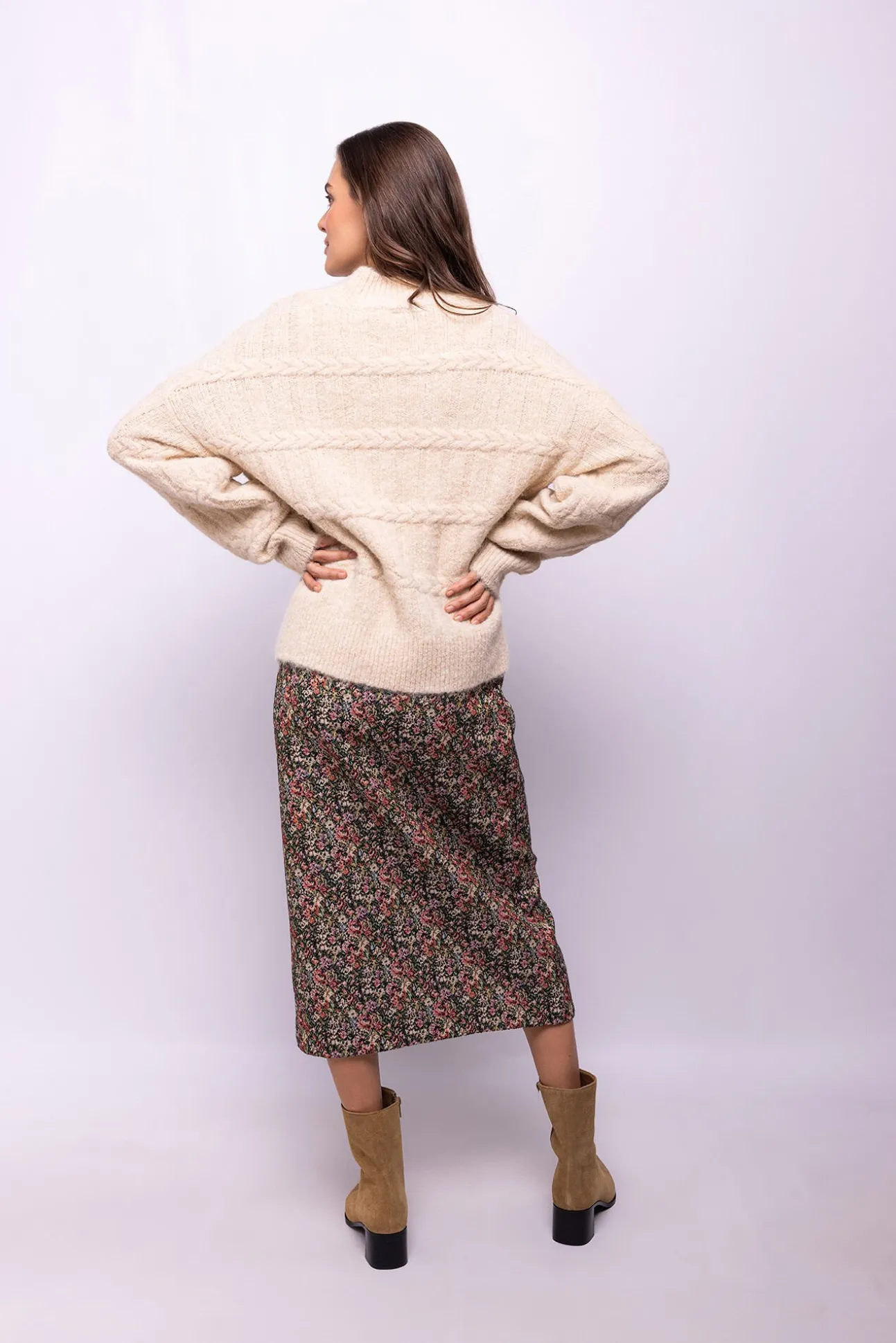 Falda estampada jacquard