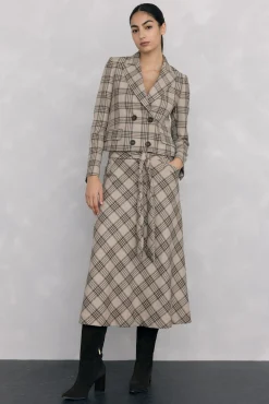 Falda evasé cuadros