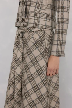 Falda evasé cuadros