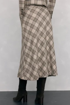 Falda evasé cuadros