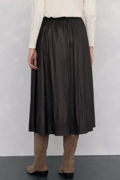 Falda larga efecto piel arrugado