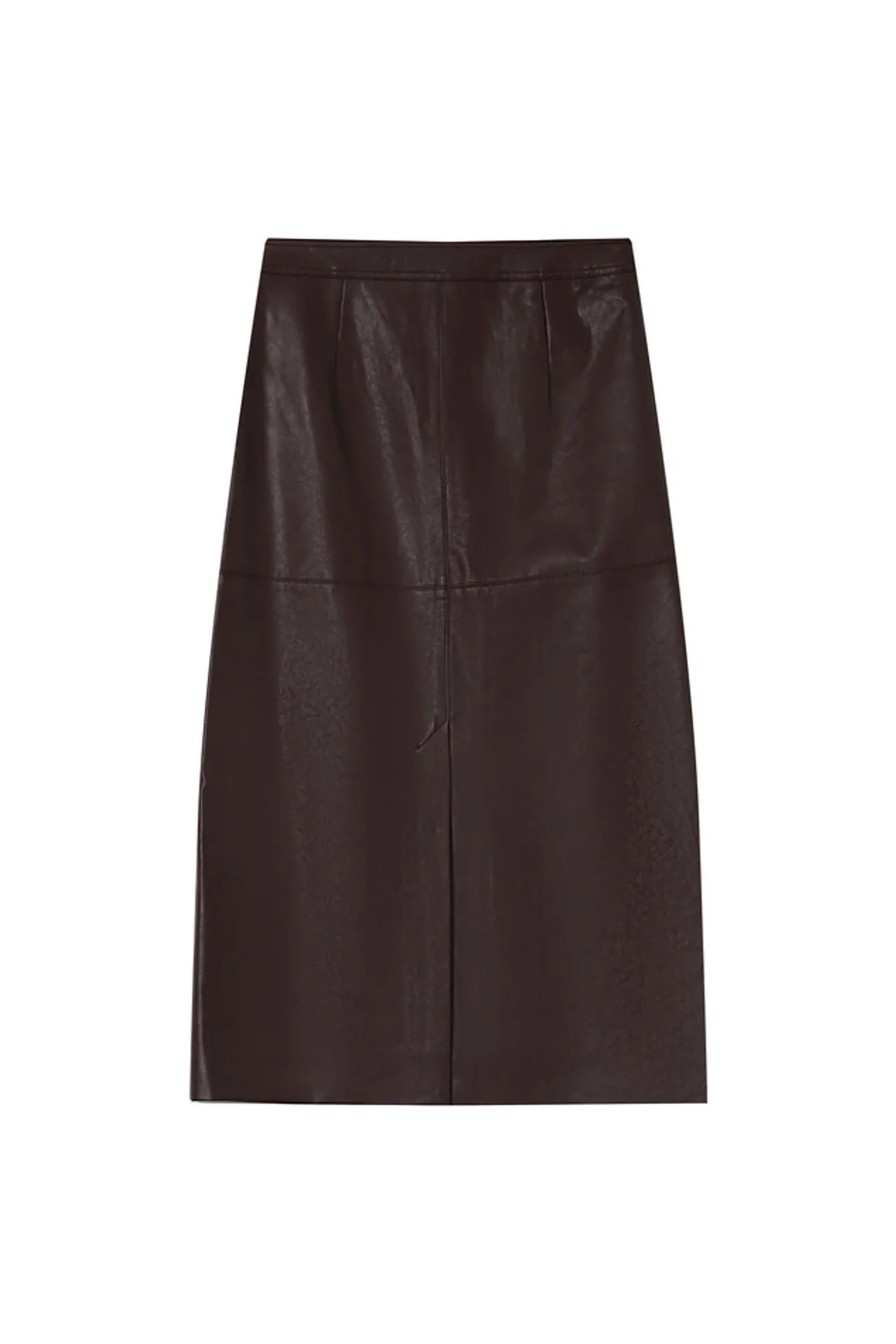 Falda larga midi en cuero