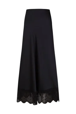 Falda larga satén detalle lace