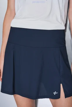 Falda microfibra azul malla interior