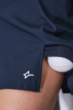 Falda microfibra azul malla interior