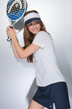 Falda microfibra azul malla interior