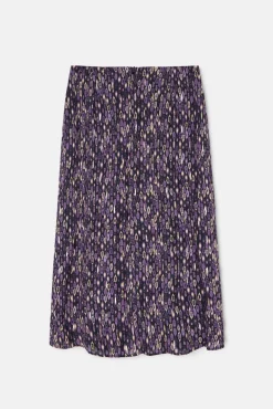 Falda midi abertura estampado ikat