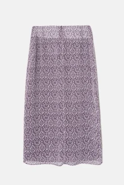 Falda midi abertura estampado ikat