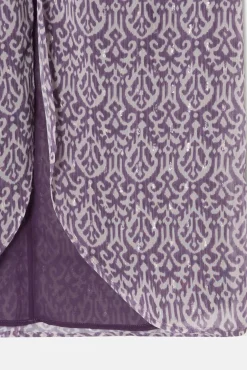 Falda midi abertura estampado ikat