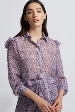 Falda midi abertura estampado ikat