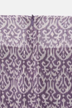 Falda midi abertura estampado ikat