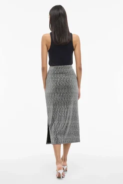 Falda midi con glitter