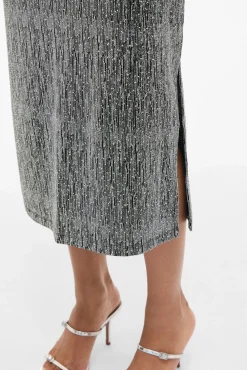 Falda midi con glitter