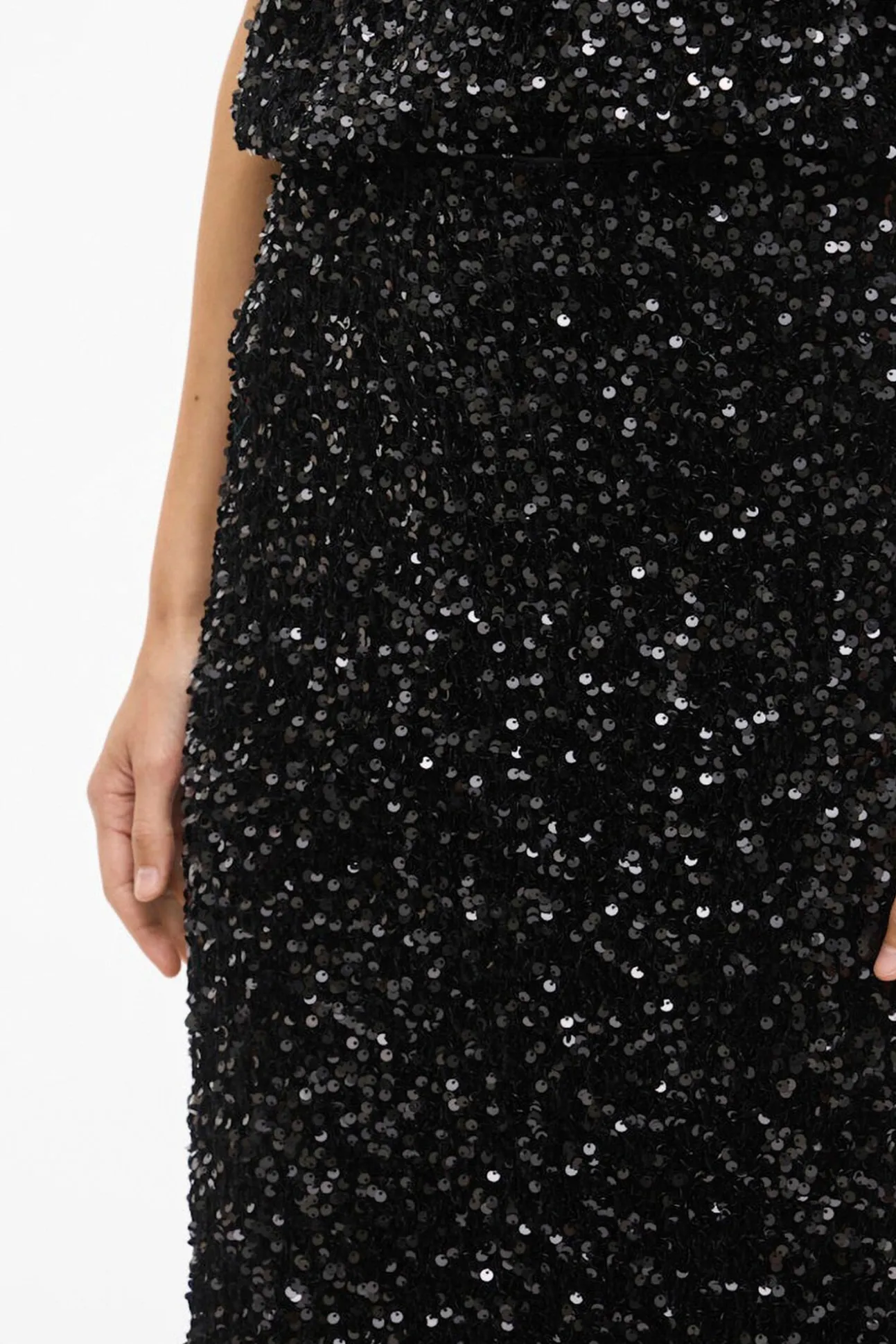 Falda midi con lentejuelas