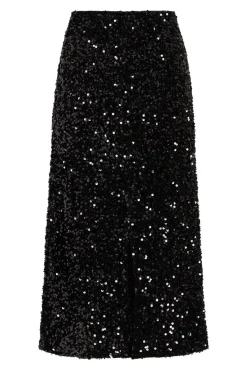 Falda midi con lentejuelas