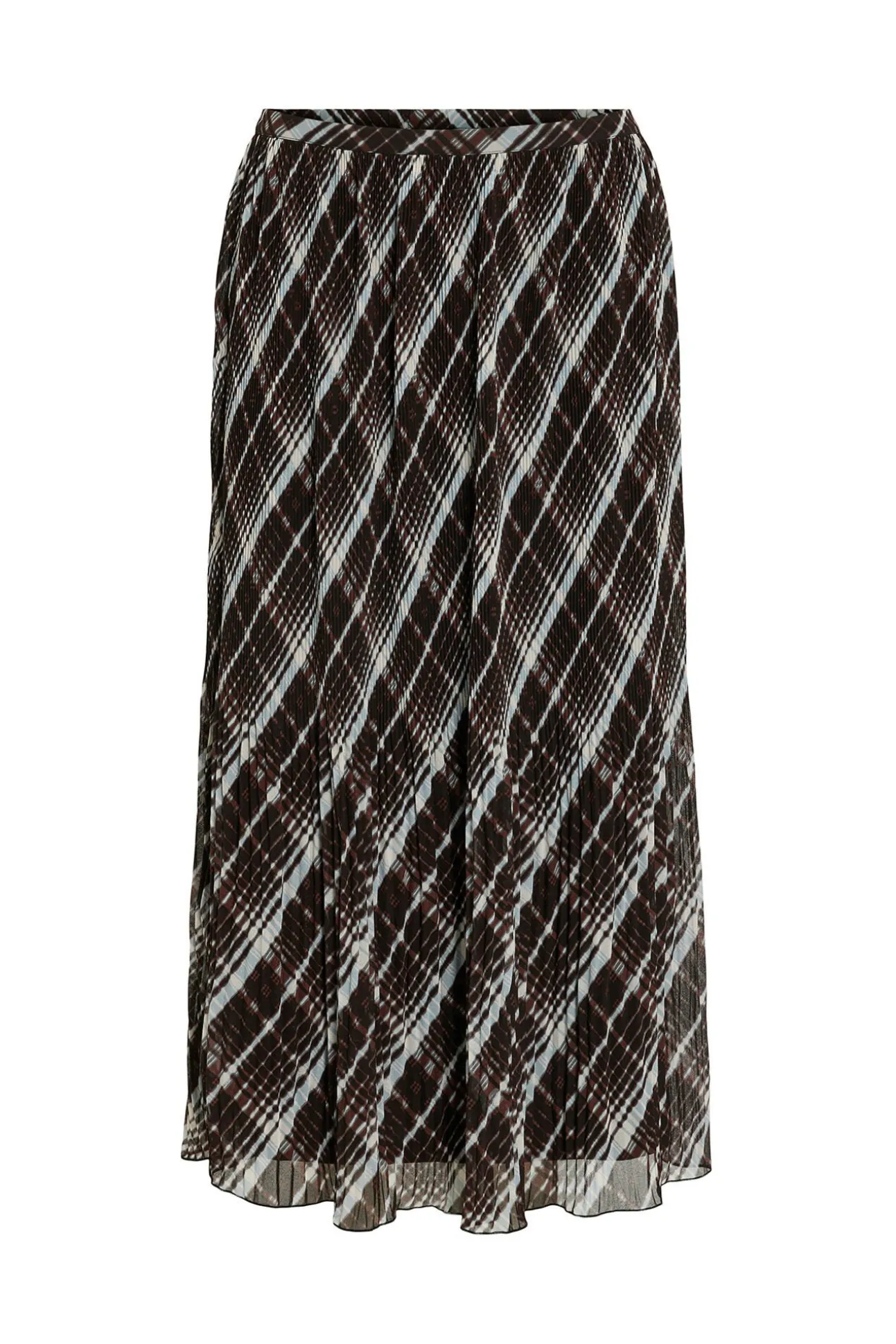 Falda midi de gasa plisada