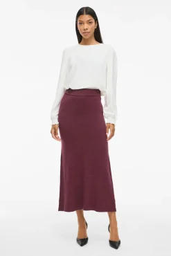 Falda midi de punto con viscosa