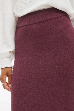 Falda midi de punto con viscosa