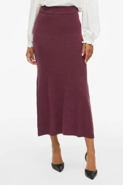 Falda midi de punto con viscosa