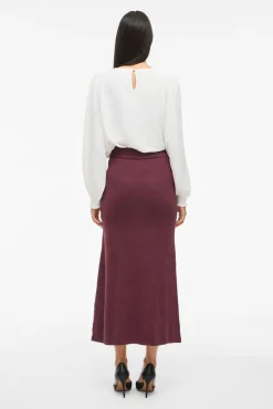 Falda midi de punto con viscosa