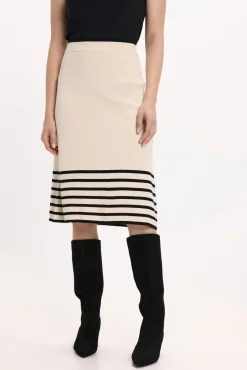 Falda midi de punto con viscosa