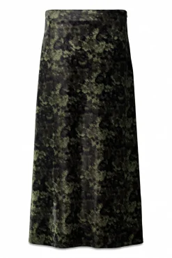 Falda midi de terciopelo tie dye