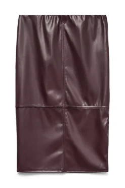 Falda midi efecto piel talla grande