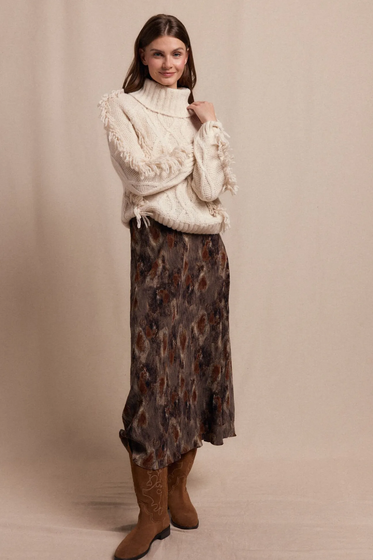 Falda midi estampada