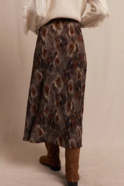 Falda midi estampada