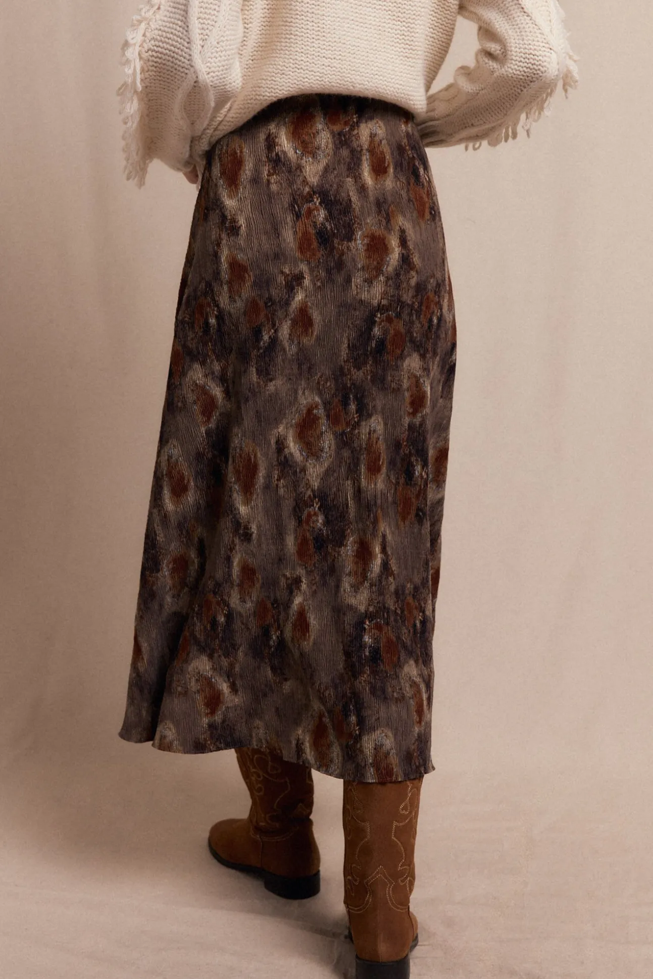 Falda midi estampada