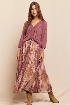 Falda midi estampada