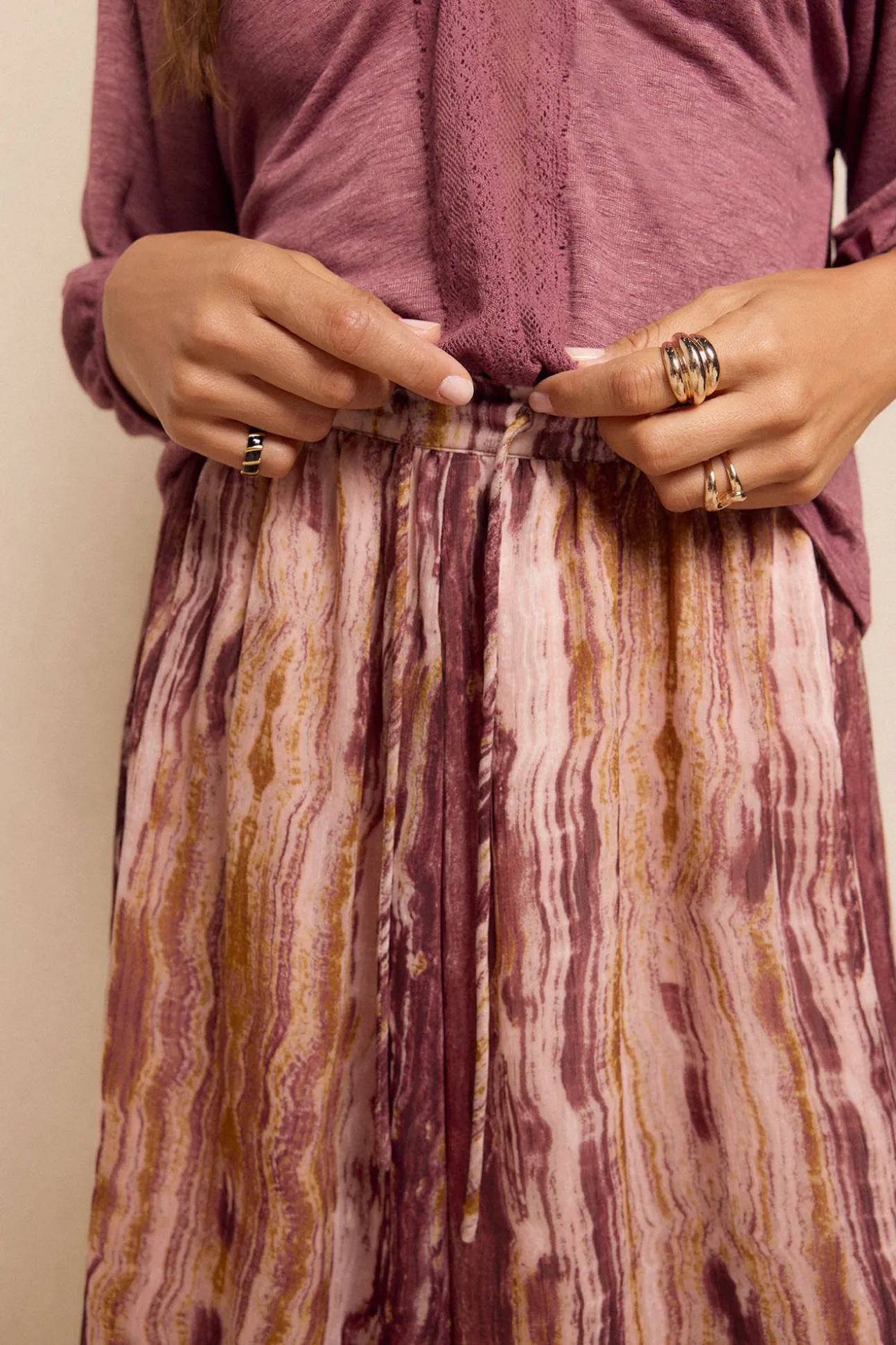 Falda midi estampada