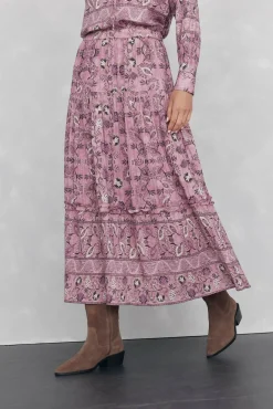 Falda midi estampada pisos