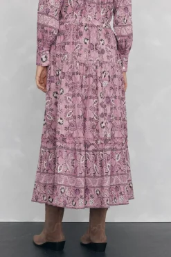 Falda midi estampada pisos